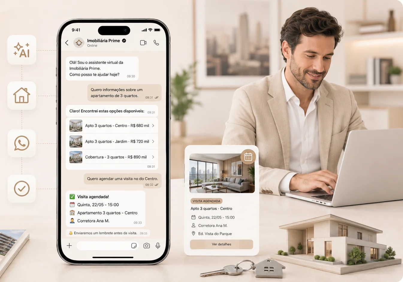 Atendimento por IA para imobiliárias